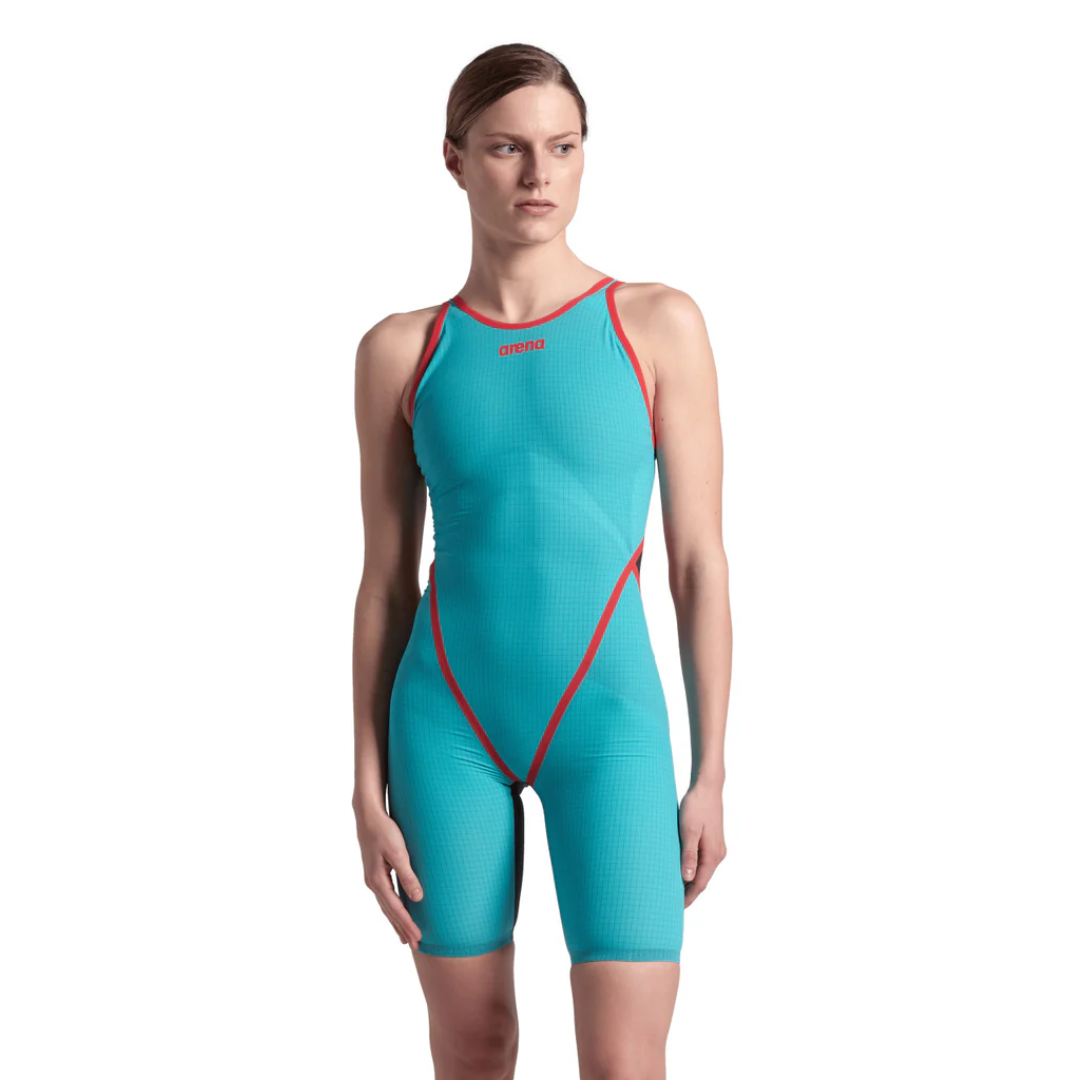 Arena - Womens - Powerskin Carbon Core FX Full Body Open Back - LE Turquoise Metallic / Metallic Avio