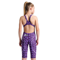 Arena - Girls - Powerskin ST NEXT Limited Edition Full Body Open Back - Leopard Skin Violet