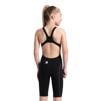 Arena - Girls - Powerskin Impulso Openback Race Suit - Black/Teal