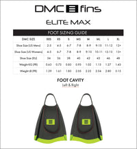 DMC - Elite Max Fins - Blue Charcoal, Fluro Charcoal