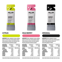PILLAR - Energy Gel 30 - Various Flavours