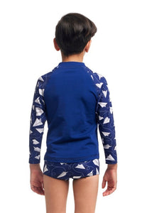 Funky Trunks - Toddler Boys - Zippy Rash Vest - Paper Plain
