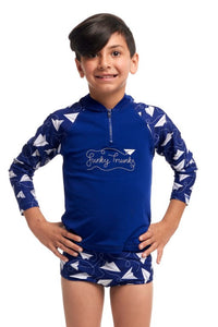 Funky Trunks - Toddler Boys - Zippy Rash Vest - Paper Plain