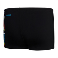 Speedo - Boys - Digital Panel Aquashort - Black/White/Watermelon/Bolt/Bitter Lime