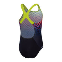 Speedo - Girls - Endurance+ Digital Placement Powerback One Piece - Black/Bitter Lime/Flare Pink/True Cobalt/Lemon Drizzle/Bolt/Harlequin Green