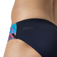 Speedo - Mens - Allover Digital 7cm Brief - True Navy/Siren Red