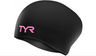 TYR - Silicone Swim Cap Long Hair Wrinkle Free - Black/Pink