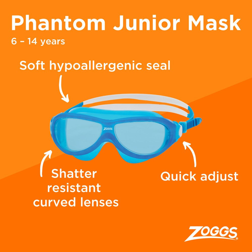 Zoggs Phantom Junior Mask Blue/White/Blue Lens – Teamline