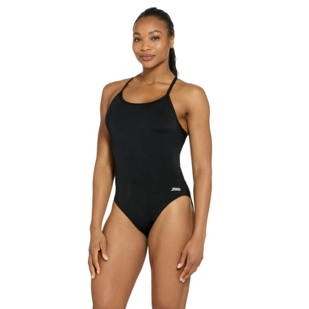 Zoggs - Womens - Sprintback One Piece - Black, Coral, Mint